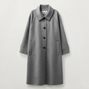 [세터] (W) 에이라인 울 블렌드 싱글 코트 그레이