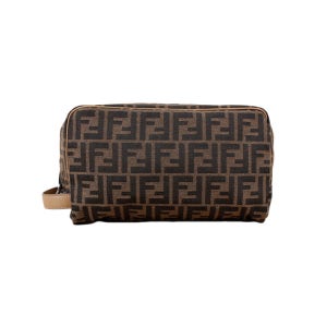 펜디 FF 코스메틱 토일렛 지퍼 파우치 브라운 7N0141 ALWK F1HRM