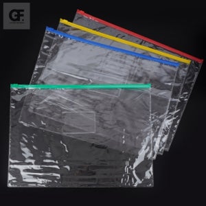 굿포머스 B4 투명 파일 지퍼백(색상랜덤) 파일클러치비닐 서류케이스