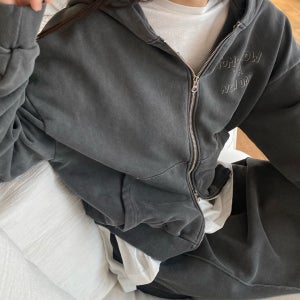 빈티지 피그먼트 투웨이 후드 집업