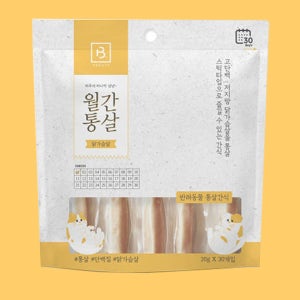 월간통살 강아지 고양이간식 닭가슴살, 600g, 1개