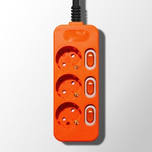 모노케어 컬러 인테리어 멀티탭 절전 개별 3구 1m, 오렌지, 1개