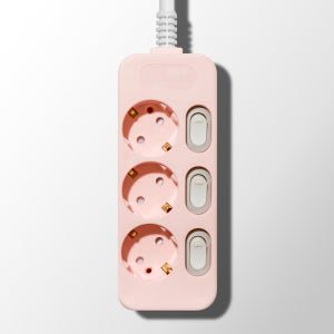 모노케어 컬러 인테리어 멀티탭 절전 개별 3구 1m, 베이비핑크, 1개