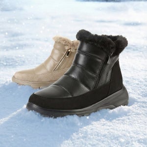 허시파피 여성 소가죽 집업 털 부츠 - 3FR6010/6011