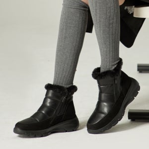 허시파피 여성 소가죽 집업 털 부츠 - 3FR6010/6011