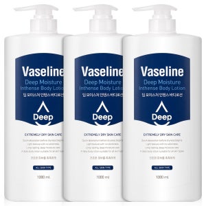 2+1 바세린 바디로션 딥 모이스처 인텐스 1L 3개 대용량 고보습 끈적임없는 시어버터