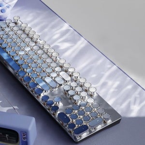 승광 EWEADN 타자기 키보드 무선 기계식 키보드 104 키 그라디언트 컬러 화이트