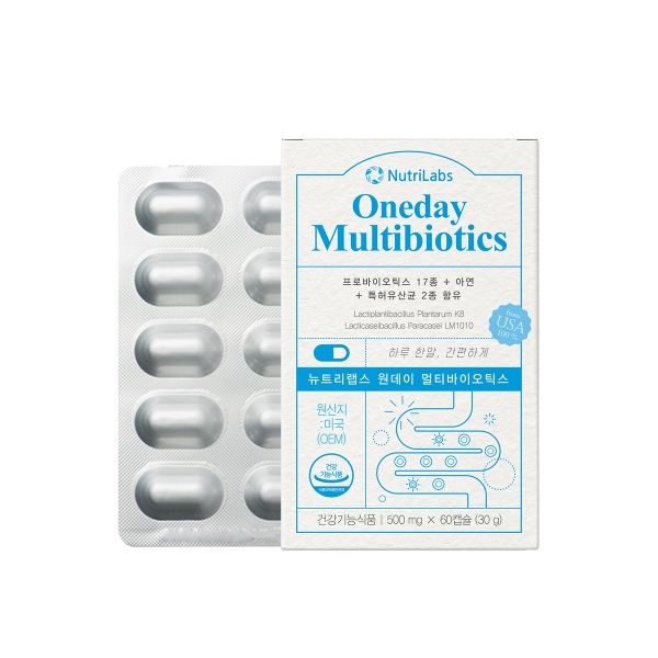 <b>뉴트리랩스</b> 원데이 멀티바이오틱스 500mg x 60캡슐