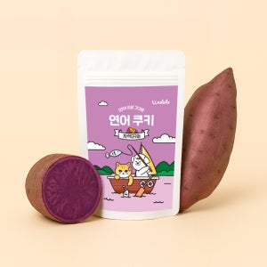 왈랄라 강아지 소프트 저알러지 연어 쿠키 노즈워크 간식 자색고구마, 40g, 1개