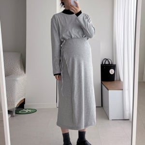 코트니 랩원피스 가을임부복 만삭 임산부코디 출근룩