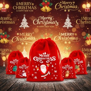 크리스마스 선물 벨벳 주머니