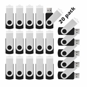 KOOTION 20PCS 4GB USB 플래시 드라이브 - 썸 드라이브 검은색