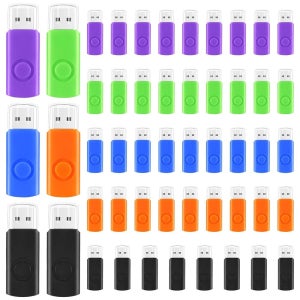 카나유 50개 플래시 드라이브 벌크 2GB USB 2.0 엄지 스몰 점프 지퍼 외장 데이