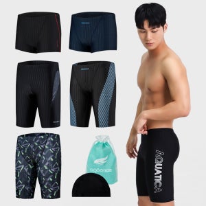 아쿠아티카 남성 3부 5부 실내 수영복 3종 세트