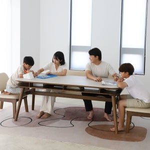 데이지 수납형 양면 세라믹 낮은 6인용 식탁세트 1800 의자4