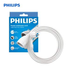 필립스 고용량 1구 연장선 연장 케이블 납작 콘센트 멀티탭 5M