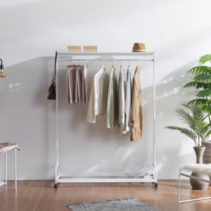 루칸 스탠드 철제 이동식 옷걸이 옷 수납 선반 드레스룸 행거 1200