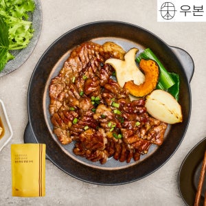 우본 한돈 양념 돼지갈비 수제 왕구이 밀키트 국내산 700g, 2개