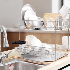 더조은홈 올스텐 식기건조대 2단 주방싱크대 설거지 건조대 물빠짐