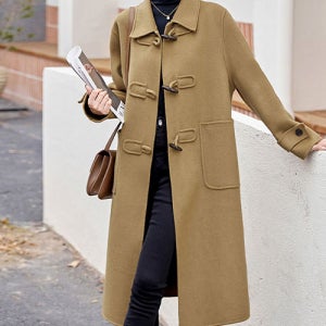 [루씨앤] 파인스 카라 캐쥬얼 면 떡복이 여성 모직코트 겨울 하객룩 롱코트 7554