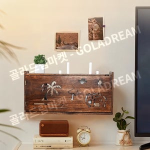 원목 셋톱박스 정리함 벽걸이 와이파이 공유기 커버 무타공 수납함 원목커버