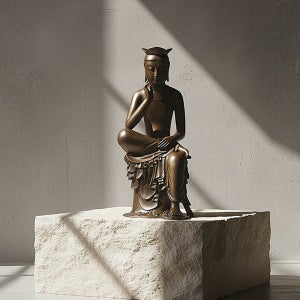 [여진불교굿즈] 무형문화재제작 청동 미륵보살 반가사유상 불상미니어처 15cm 국내생산 박물관기념품 박물관 행운 연말선물 신년선물 불상 부적 삼재