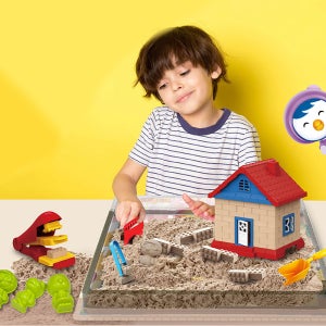뽀로로 아트샌드 하우스 세트 말랑한 특수 모래놀이 벽돌집 만들기 장난감 놀이판 포함