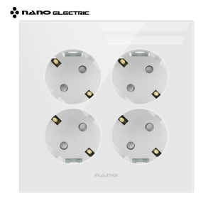 나노 크리스탈2 전기 매입 접지 콘센트 커버 4구