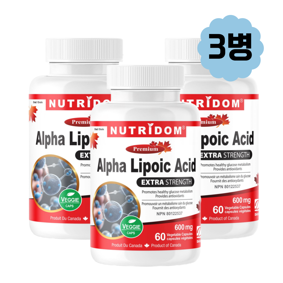 (3병) 뉴트리돔 알파리포산 알리포산 ALA 600mg 60정
