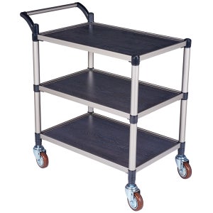 병원 급식소 마트 다용도 이동 서빙카트 오크우드판 3단 대형