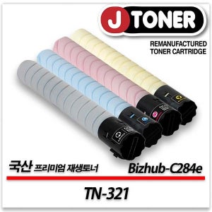 코니카미놀타 컬러 프린터 Bizhub-C284e 출력용 최상급 재생토너 TN-321 4색세트