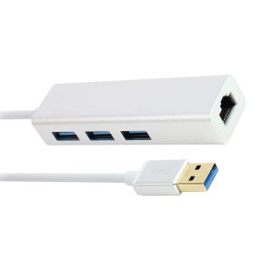 USB3.0 멀티허브 3포트 컴퓨터 노트북확장분배기 기가랜 이더넷 연결 RNX0409-1