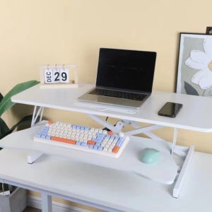 OnB 거치형 높이조절 모션 데스크 거북목 방지 스탠딩 책상 테이블