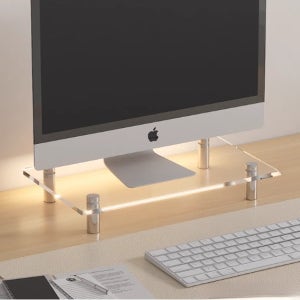 OnB 투명 아크릴 모니터 받침대 컴퓨터 노트북 거치대 인테리어 스탠드