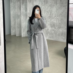 25FW 막스마라 PAOLA 울 캐시미어 벨트 코트 001 그레이