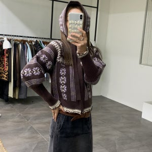 파인게이지 오토노 모모 노르딕 가디건/브라운