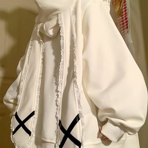 일본 서브컬쳐룩 토끼 귀달린 귀여운 간절기 오버핏 후드집업