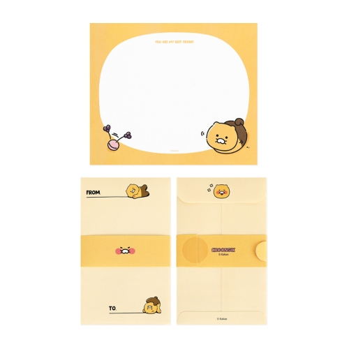 폰드02 카카오 춘식이 미니 편지지 옐로우 - 개 (1개입) 예쁜편지지 예단편지