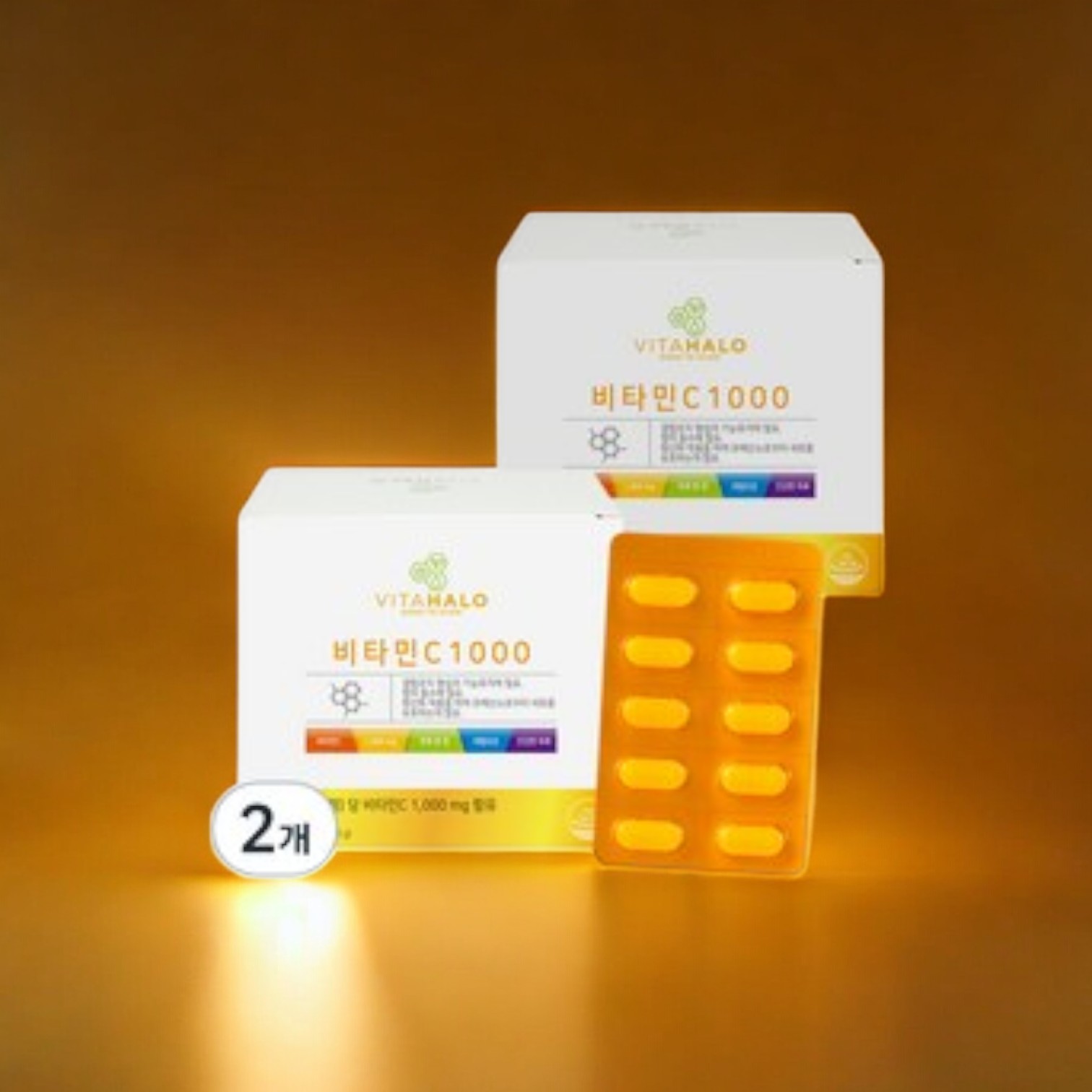 <b>비타할로</b> 비타민C 1000 <b>피부</b>미백 <b>피부</b>탄력 180정 2개