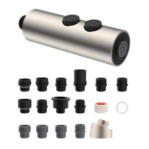 히벤트 메탈 풀다운 주방 수도꼭지 헤드 교체 15개 어댑터 싱크 스프레이 헤드 모엔 아메