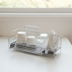 인블룸 올스텐 304 쟁반형 물빠짐 식기건조대 1단 풀세트 싱크대선반 그릇건조대