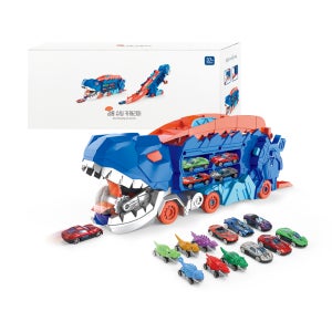 플레이맥스 와구와구 공룡 슈팅 카캐리어 블루 미니카 12종 세트 공룡자동차 트럭자동차