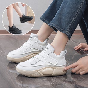 크로스 매직 테이프 두꺼운 밑창 하이탑 여성용 신발 가을 통굽 키높이 캐주얼화