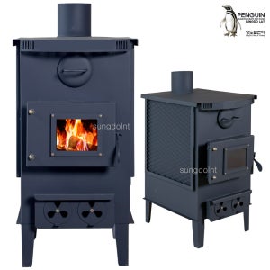 국산 화목난로 중형 No.500 (25py) 화력조절 댐퍼 내열유리장착 난방기 히터