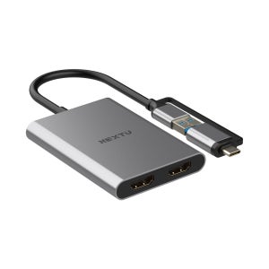 넥스트유 버이맨 USB C to HDMI 4K 듀얼 모니터 확장 컨버터