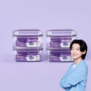 에코센스 히트락 올트라이탄 밀폐용기 직사각 350ml, 4개