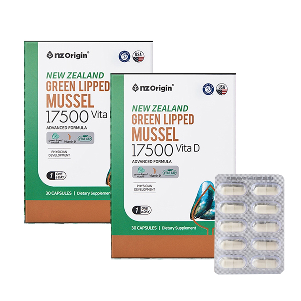 엔젯오리진 <b>뉴질랜드 초록입홍합 17500 비타민D</b> 710mg x 30정, 2개