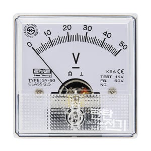 SY-60 DC 50V 전압계 주문 제작 아날로그 메타 Volt Meter V메타 삼영전기