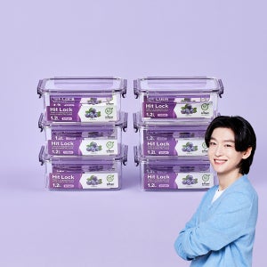 에코센스 히트락 올트라이탄 밀폐용기 직사각 1.2L, 6개