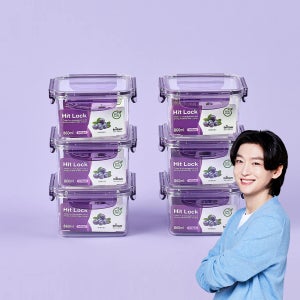 에코센스 히트락 올트라이탄 밀폐용기 정사각 860ml, 6개
